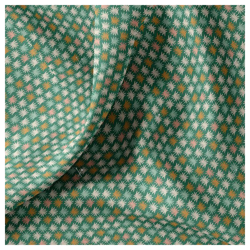 Coated  Cotton LITNI Green / Ecru